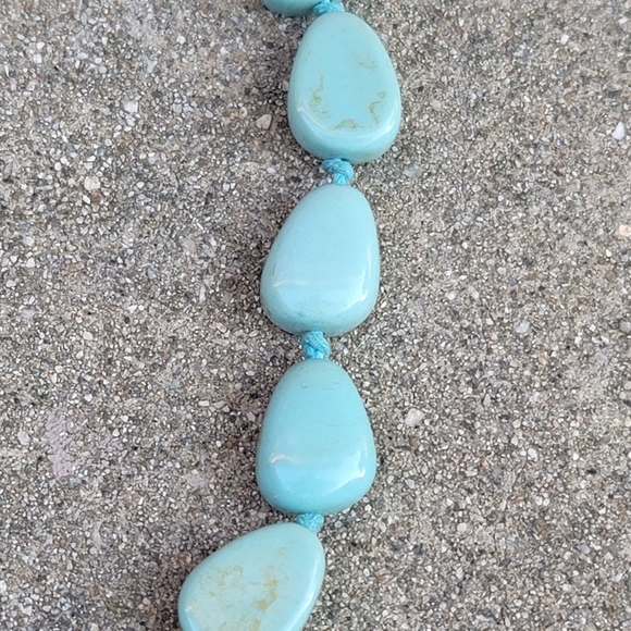 Vtg 26" Faux Turquoise Chunky Necklace - Picture 4 of 7